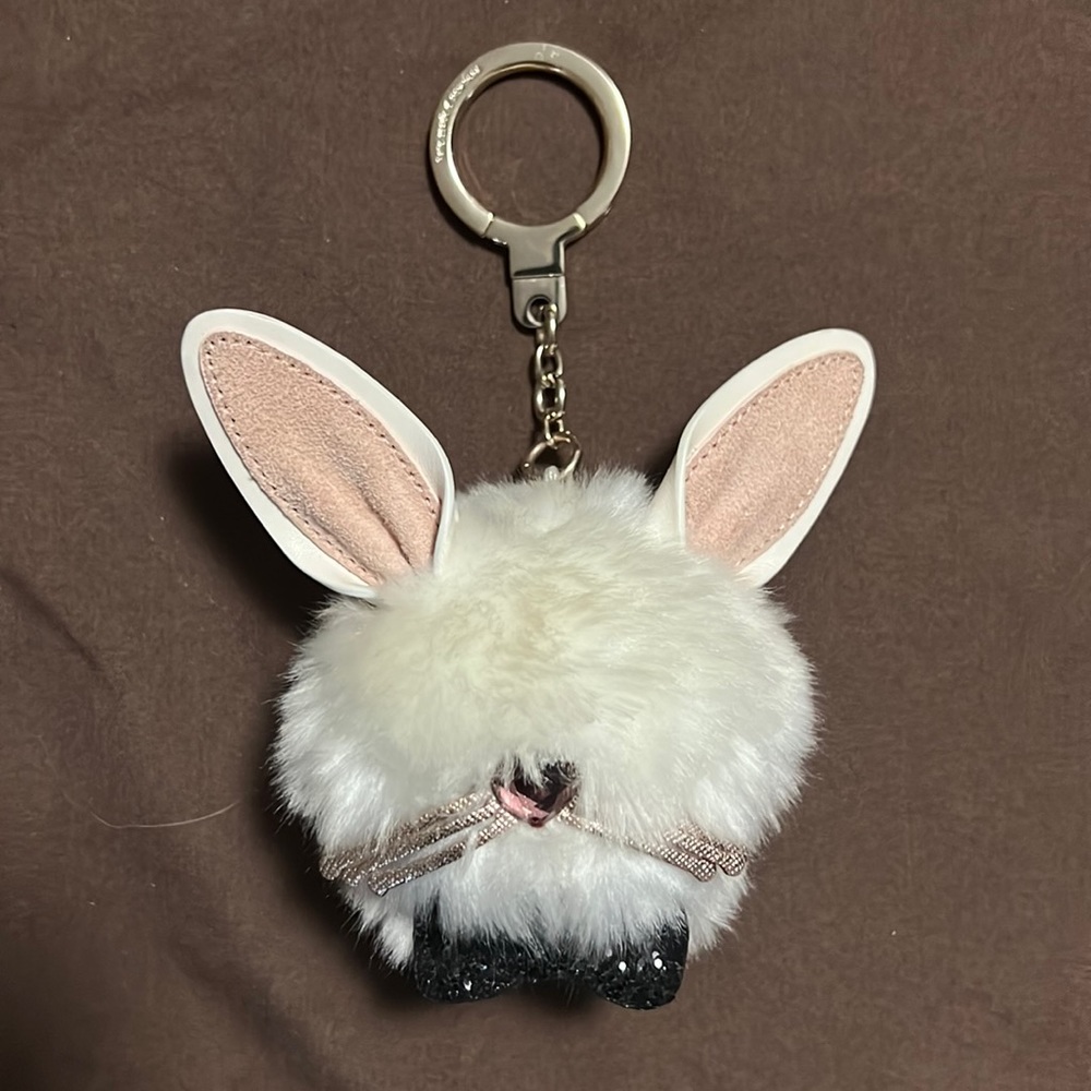 Kate Spade Bunny Pouf Keychain